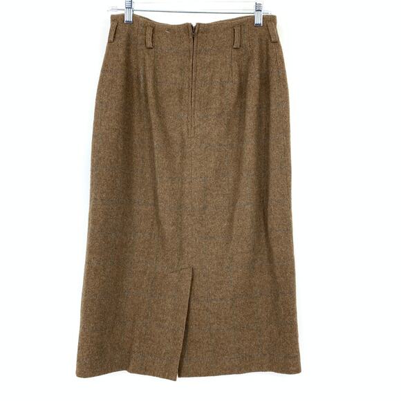 Country Shop Wool Skirt Womens 6 Brown Tweed High Waist Lined Vintage USA - Picture 2 of 5